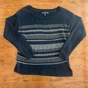 COPY - Rock & Republic Black and Sliver Cut Out Knit Long Sleeve Sweater